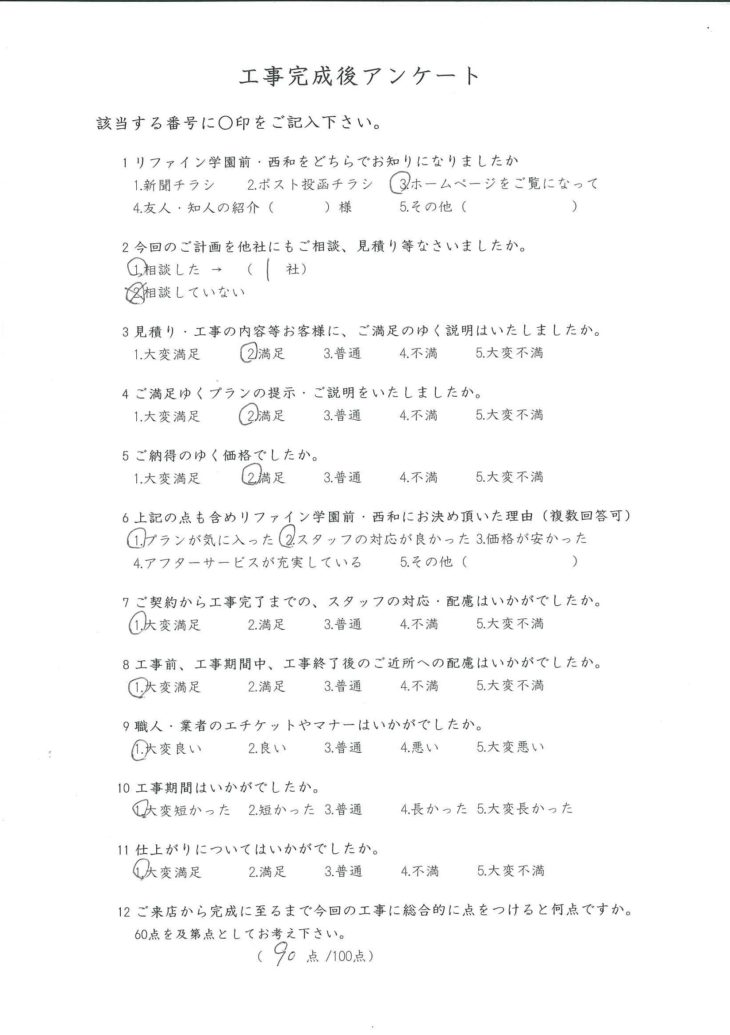   奈良市 Y様の声